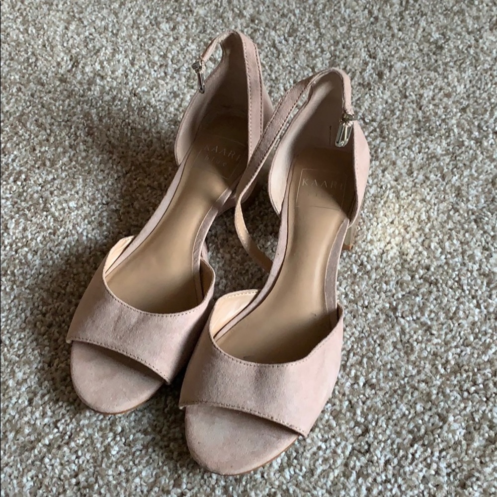 Rosy pink and gold heels